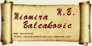 Miomira Balčaković vizit kartica